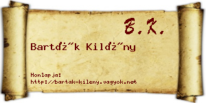 Barták Kilény névjegykártya